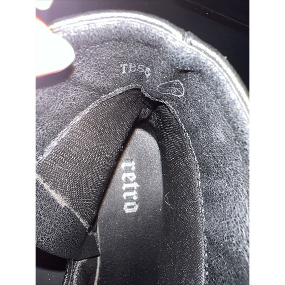 Retro Y2K 90’s Vintage Black Combat boots Grunge Goth Biker Lug Sole Women ‘s 7 - Picture 4 of 8